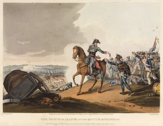 The Prince of Orange at the Battle of Waterloo, Distributing at the Moment, to the Brave Troops, the Orders He Then Wore, Engraved by M. Dubourg